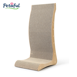 Tiragraffi per Gatti a Forma di L Personalizzabile, Grande, Montabile a Parete, in Cartone Ondulato con Gioco a Sfera - Product Image 1