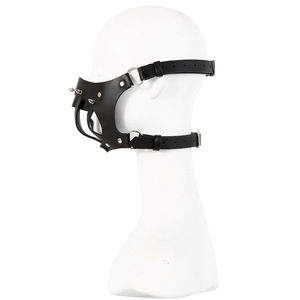 Knight Black Rivet Máscara de cuero Boquilla Headgear Role Play Props Juguetes sexuales para adultos - Product Image 2