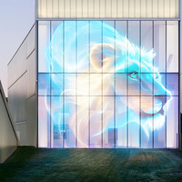 Pantalla LED Holográfica Transparente 3D P8, Película LED Adhesiva para Publicidad, Pantalla LED Flexible para Interiores, Modelos P3 P6