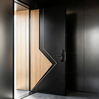 Porte d'entrée extérieure moderne et luxueuse en métal pivotant 3D pour villa, porte de sécurité extérieure pour maison