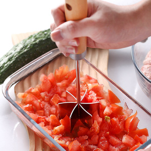 Stainless Steel <b>Meat</b> Mincer Rice-Mixing Stirrer Grinding Pounding Tool <b>Meat</b>-Smashing Spatula Processing Scraper Crushing - Product Image 3