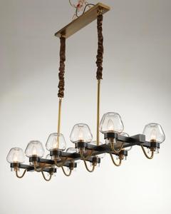 Lustre rectangulaire moderne <span class=keywords><strong>Simig</strong></span> Lighting en cuivre, style luxe discret, idéal pour restaurant atmosphérique - Product Image 3