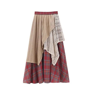 Falda de Pana a Cuadros Estilo Mori Vintage para Mujer, Cintura Natural, Estampado Digital, para Yoga y Golf - Product Image 4