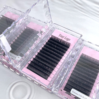Extensions de cils en soie noire mate Fadvan, plateaux individuels, cils en cachemire, courbure C et D, vente en gros, extensions de cils volumineuses