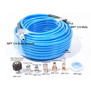 Tuyau de nettoyeur haute pression bleu pour Karchere Gun Snow Foam Lance avec buse de lavage Tuyau de vidange Tuyau de nettoyage Kit de jet d'égout - Product Image 2