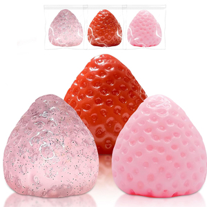 Most Popular TPR Soft Big Strawberry Simulation Fruit Venting Slow Rebound Pressure Release <b>Squeeze</b> Toys for Kids Adults - Product Image 1