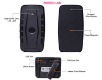 Pelacak GPS 4G Tahan Air Magnetik Kuat Pelacak Real-Time Baterai 20000mAh untuk Keamanan Aset Armada