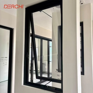 DERCHI AS2047 stile australiano insonorizzato doppia finestra <span class=keywords><strong>in</strong></span> vetro di sicurezza <span class=keywords><strong>in</strong></span> <span class=keywords><strong>alluminio</strong></span> rivestito <span class=keywords><strong>in</strong></span> <span class=keywords><strong>legno</strong></span> manovella aperta finestre con doppi vetri - Product Image 2