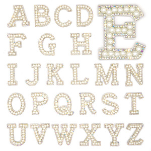 Adesivi con Strass a Forma di Lettere Inglesi, 6 Lettere Maiuscole con Perle e 26 Minuscole, Accessori Fai-da-Te per Gioielli - Product Image 4