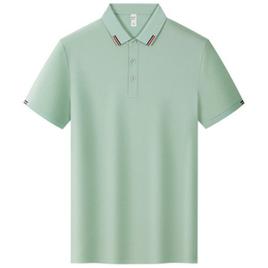 Camiseta Polo de Color Sólido Verde Guisante, Poliéster, Manga Corta, para Uso Diario - Product Image 1