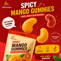 Fabriek Custom Taaie Chili Bedekte Snoepjes Zoete & Pittige Mango Gummy Met Vruchtensap