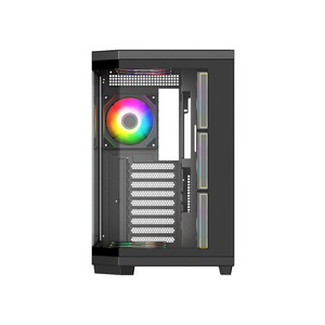 Étui de <span class=keywords><strong>jeu</strong></span> moderne pour aquarium Étui de <span class=keywords><strong>jeu</strong></span> en verre trempé noir ATX avec convertible à 9 emplacements pour prise arrière M/B - Product Image 3