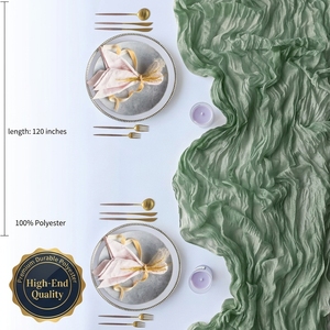 Voile drapé vert olive sauge 10 pieds - Chemin de table en gaze douce pour arche de mariage aux tons terreux, fête prénatale et décoration de jardin - Product Image 5