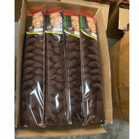 Extensions de cheveux tressés en fibre haute température pré-étirée, 41 pouces, 165g, tissage simple, Jumbo Crochet Braids, Afro Yaki Lisse