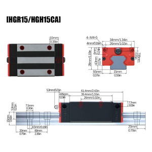 2 ensembles de rails de guidage linéaire HGR15 de 1000 mm avec 4 blocs coulissants carrés HGH15CA pour machine de gravure CNC - Product Image 4