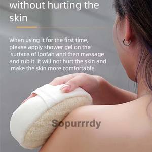 Brosse de bain en luffa naturelle avec logo personnalisé Brosse de gommage exfoliante pour le corps avec poignée Douche à légumes et luffa Brosse de bain en luffa - Product Image 5
