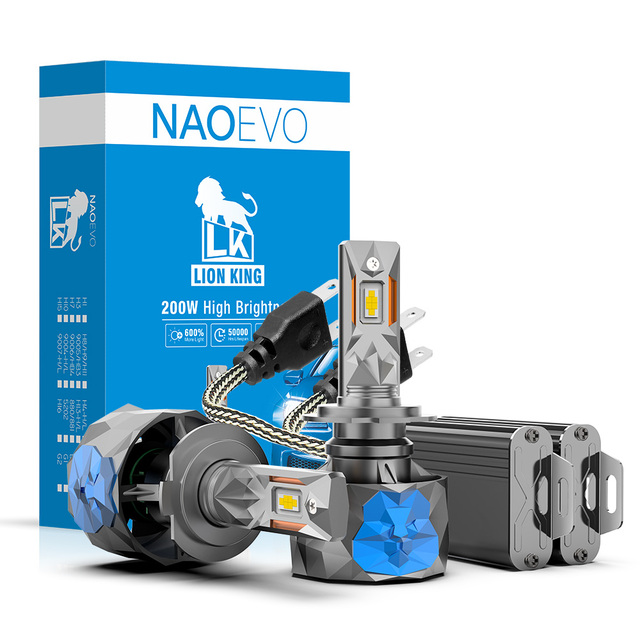 NAOEVO Factory Super Bright LK Led Auto Headlight 200W 40000LM IP68 Waterproof 6500K Natural White Universal Fit