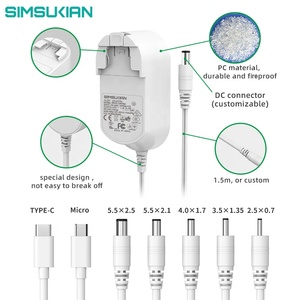 Phích Cắm Góc Phải Dc 3-<span class=keywords><strong>12V</strong></span> 15V 2.4a 24V 1.5a 24V 1.25a 18V 15V <span class=keywords><strong>12V</strong></span> 2000ma 9V 2.5a Bộ Chuyển Đổi 36W Cctv Bộ Chuyển Đổi <span class=keywords><strong>12V</strong></span> 3Amper Kc - Product Image 6