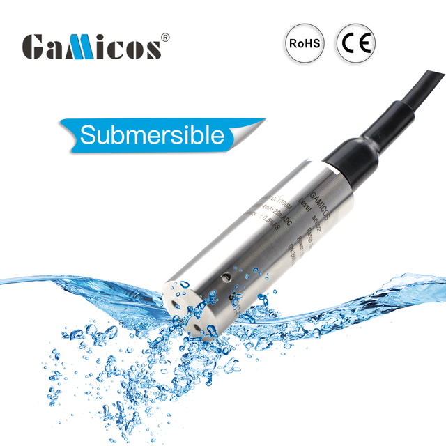 GLT500 0~200m Deep Well 4~20ma Submersible Liquid Water Level Sensors