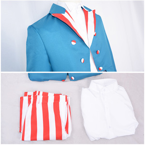 Costume de cosplay Uncle Sam, ensemble veste et pantalon rayé rouge, blanc et bleu, pour adulte, Halloween, fête de la fête de l'indépendance - Product Image 4