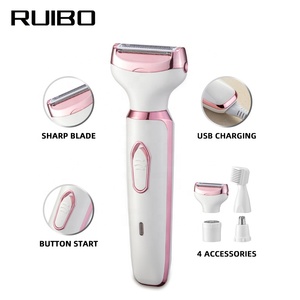 Máy nhổ lông mày tông đơ xách tay Bikini Tông đơ máy cạo râu mu tóc ướt & khô không dây 4 trong 1 Womens cho phụ nữ Tóc Cạo Râu - Product Image 6