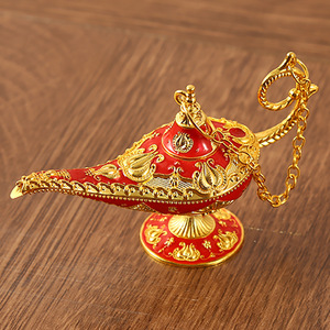 Metallo intagliato leggenda classica arian oggetti di scena vaso Aladdin magia Genie lampada per la casa festa di nozze decorazione da tavolo - Product Image 6