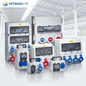 صندوق توزيع كهربائي بلاستيكي محمول ثلاثي الأطوار مقاوم للماء والمطر مع مقبض ومقابس <span class=keywords><strong>CEE</strong></span> - Product Image 1