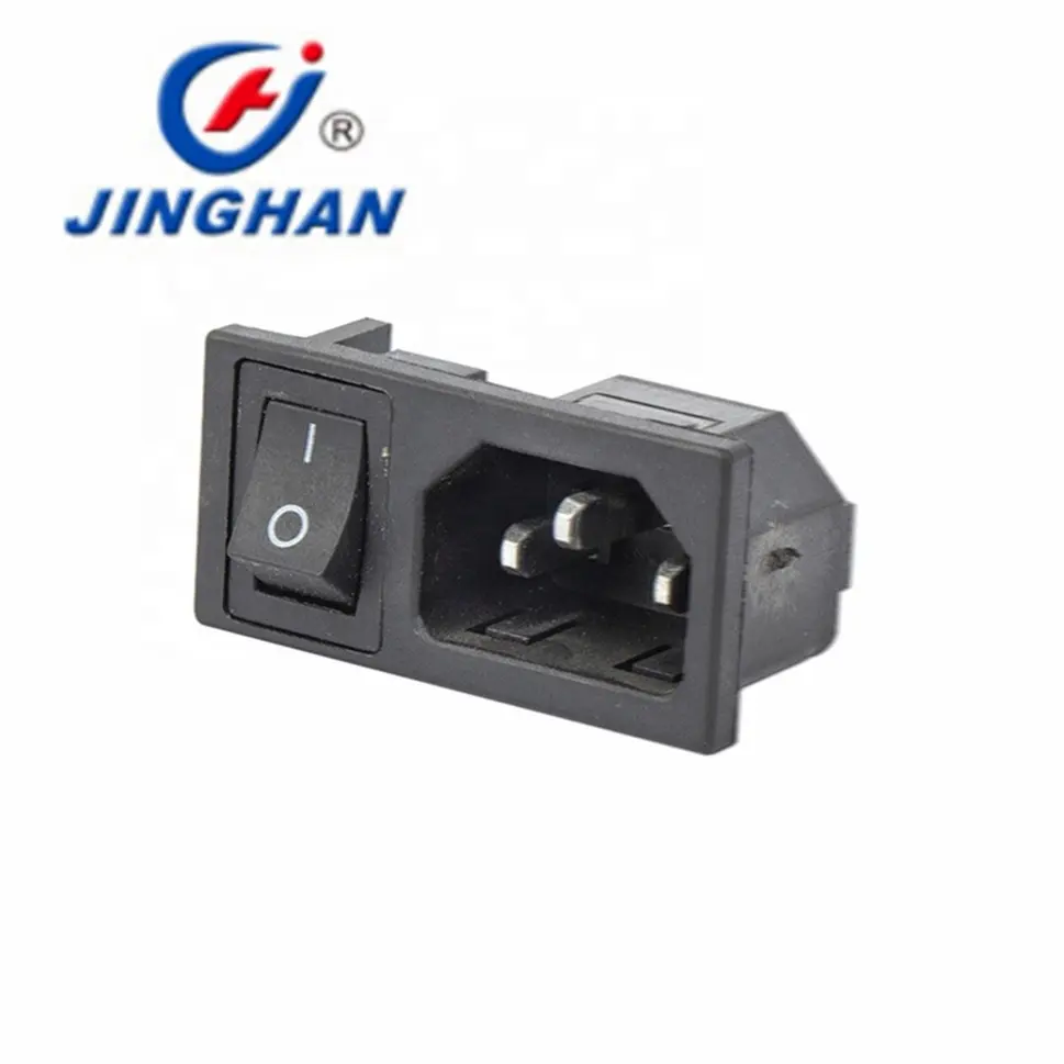 10A 250VAC 3 Pin IEC 320 C14 inlet connector plug power socket with rocker switch fuse holder