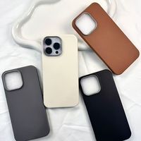 Étui de téléphone en cuir texturé couleur unie avec cadre pour iPhone 17 16 15 14 13 12 – Coque minimaliste anti-chute pour affaires