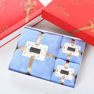 Juego de Toallas de Baño y de Mano de Coral, Tres Piezas, Algodón, con Logotipo Personalizado, Caja de Regalo para Bodas y Festividades, Venta al Por Mayor de Fábrica - Product Image 4