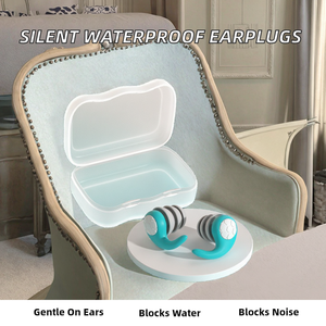 1 paire de bouchons d'oreilles en silicone souple, isolation acoustique, réduction du bruit, filtre anti-bruit, pour dormir, nager, étanches, triple silencieux - Product Image 2