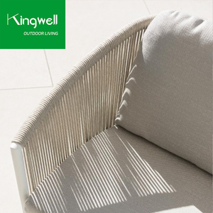 Sedia da Esterno in Alluminio con Design di Tendenza e Corda, Impermeabile e Confortevole, di Alta Qualità per Giardino, Piscina, Balcone e Ristorante - Product Image 3