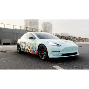 NIKO Promotion Film de carrosserie PVC à changement de couleur pour véhicule, thème anime japonais, style Itasha Fille, motif Panda Stupid Cartoon - Product Image 2