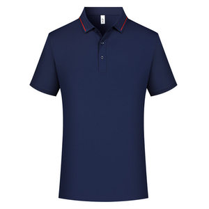 เสื้อโปโลสีพื้น โพลีเอสเตอร์ แต่งขอบตัดกัน ใส่ได้ทุกวัน แขนสั้น ชุดยูนิฟอร์มผู้ชาย สกรีนโลโก้ได้ตามต้องการ - Product Image 1