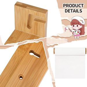 Porte-papier mural en bois, rectangulaire, monocouche, pour papier à dessin et support de rangement pour papier toilette - Product Image 1