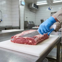 Couteau de boucher professionnel de 12 pouces avec logo personnalisé, acier inoxydable NSF, manche en PP blanc, hachoir à viande, traitement commercial de la viande, OEM