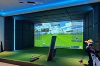 Simulateur de golf intérieur personnalisé 4K HD triple couche insonorisé Tissu pour écran d'impact de projecteur pour jouer au golf Tissu pour écran