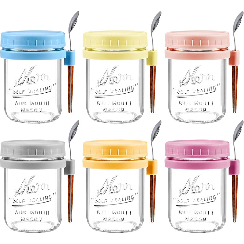 Set di 6 tazze trasparenti in colori assortiti.