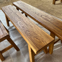 Banc long de salle à manger en bois d'orme, style rustique vintage, pour maison de campagne, villa, hôtel, restaurant
