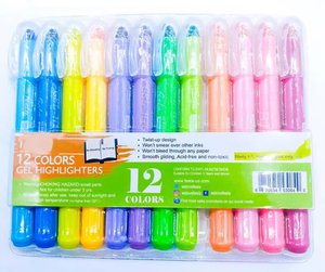 Pastel Gel Highlighter Marker <b>Set</b> Round Tip Large Capacity Multi Color Highlighting Pen for School Office - Product Image 3