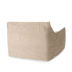 DB Allea taupe velours pouf chaise accoudoirs confortables salon moderne ensemble de meubles de maison tissu rembourré mousse - Product Image 5