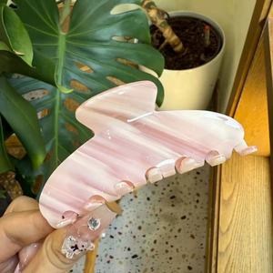 Großhandel <span class=keywords><strong>Korean</strong></span> Sweet Elegant 10,5 cm Cellulose acetat Große Hai Haar Klaue Clip Frauen Mädchen Bogen Haar Krallen Haar Zubehör - Product Image 2