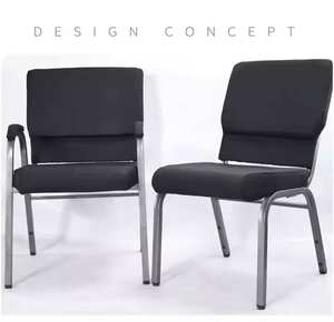 Chaise d'église rembourrée en tissu emboîtable, de haute qualité, élégante et économique, pour conférences, théâtres et formations - Product Image 5