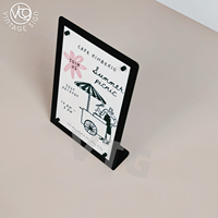 Support de signalisation magnétique de table avec autocollants alphabet, support d'affichage réutilisable noir et blanc pour la décoration des cafés, boulangeries et magasins.