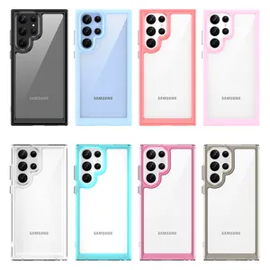 Casing Ponsel Seri Warna-warni Bening Multi Warna Casing Dirancang dengan Baik untuk Samsung Galaxy S22 S23 Ultra Casing Tahan Benturan 10 Buah