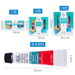 <span class=keywords><strong>Winsor</strong></span> & <span class=keywords><strong>Newton</strong></span> - Juego de Pinturas Acrílicas Profesionales en Tubo de Aluminio de 10 ml, 12/18/24 Colores, para Suministros de Arte - Product Image 2