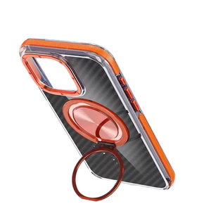 Soporte Giratorio Minimalista de Dos Colores para <span class=keywords><strong>iPhone</strong></span> 15 <span class=keywords><strong>Pro</strong></span> Max, Diseño de Fibra de Carbono con Ventosa para Coche - Product Image 1