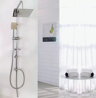 Colonne de douche droite en acier inoxydable, nouveau Design, argent-blanc, pommeau de douche