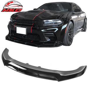 Lèvre de pare-chocs avant compatible avec Dodge Charger 2020-2023 Widebody IKON V5 Style PP Noir brillant Haute qualité Pièces auto Kit carrosserie - Product Image 2