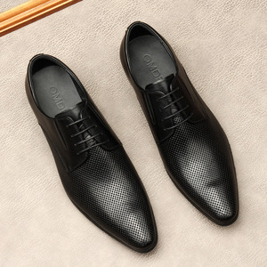 Nouvelles Chaussures Habillées pour Hommes, Modèle Tendance, à Bout Pointu, à Lacets, Rehaussantes, Imperméables et Respirantes - Product Image 4